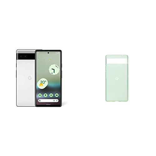 Google Pixel 6a Phone - Chalk with Google Pixel 6a Case - Seafoam Google Pixel 6a Phone - Chalk with Google Pixel 6a Case - Seafoam