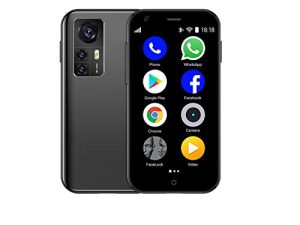 SOYES D18 3G Mini Smartphone 2.5Inch WiFi China Mobile 1GB 8GB Memory Quad Core Android Cell Phones 3D Glass Slim Body HD Camera Dual Sim Google Play Cute Smartphone (Elf Black)