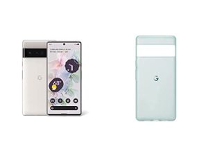Google Pixel 6 Pro - 5G Android Phone - Unlocked Smartphone with Advanced Pixel Camera and Telephoto Lens - 128GB - Cloudy White & Google Pixel 6 Pro Case