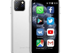SOYES XS11 3G Mini Smartphone 2.5Inch WiFi GPS China Mobile 1GB RAM 8GB ROM Quad Core Android Cell Phones 3D Glass Slim Body HD Camera Dual Sim Google Play Cute Smartphone (White)