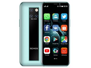 SOYES Mini 4G Card Smartphone Unlocked RAM 3GB ROM 32GB Android 9.0 Ultra-Thin 3.49 Inch K13 Dual Sim 4G Student Mobile Phone Face Recognition Google (S10H Green 3GB+64GB)