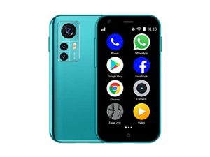 SOYES D18 3G Mini Smartphone 2.5Inch WiFi China Mobile 1GB 8GB Memory Quad Core Android Cell Phones 3D Glass Slim Body HD Camera Dual Sim Google Play Cute Smartphone (Rose Blue)