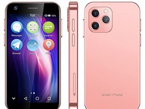 SOYES XS12 Super Mini 4G LTE Smartphone 3.0-inch Display 3GB RAM 32GB/64GB ROM 8 Core Android 10.0 Dual SIM 2000mAh 13MP with Google Play Store Face ID Backup Small Mobile Phone (Pink