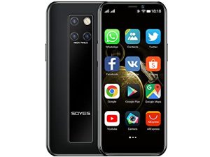 SOYES S10H Mini 4G Card Smartphone Unlocked RAM 3GB ROM 32GB Android 9.0 Ultra-Thin 3.49 Inch K13 Dual Sim 4G Student Mobile Phone Face Recognition Google (S10H Black 3GB+64GB)