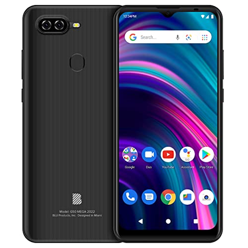 BLU G50 Mega 2022 G0670WW 32GB Dual SIM GSM Unlocked Android Smartphone - Black BLU G50 Mega 2022 G0670WW 32GB Dual SIM GSM Unlocked Android Smartphone - Black