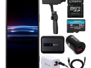 Sony Xperia PRO-I Unlocked 5G Smartphone Essentials Bundle with Handheld 3-Axis Gimbal Stabilizer (7 Items)
